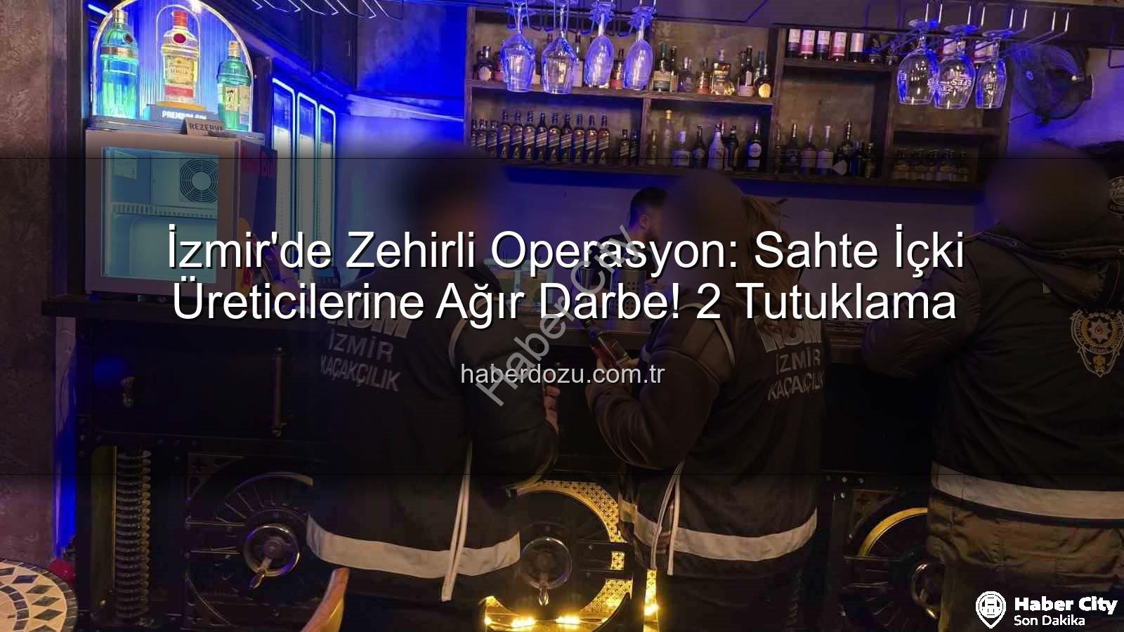 sahte içki operasyonu - İzmir'de Nefes Kesen Sahte İçki Operasyonu: 2 Kişi Tutuklandı, Binlerce Litre Sahte Alkole El Konuldu