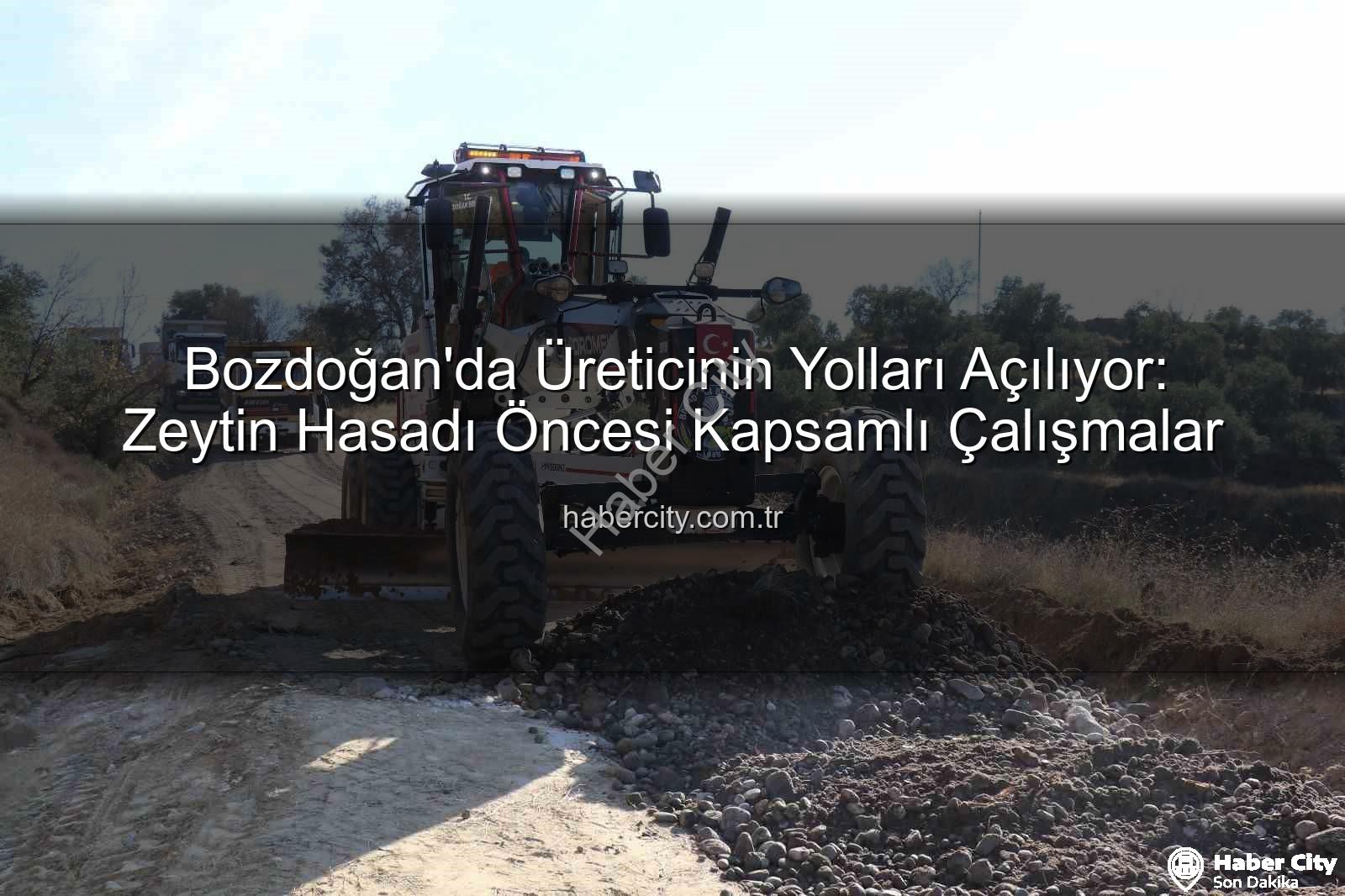Bozdoğan yol çalışmaları - Bozdoğan'da Üreticinin Yolları Açılıyor: Zeytin Hasadı Öncesi Kapsamlı Çalışmalar